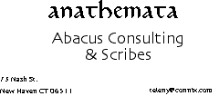 Anathemata abacus & scribes will handle all your post Y2K needs!